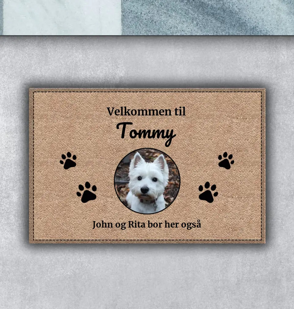 Personlig Kæledyrs Dørmåtte - Tilføj dit eget billede(er)!